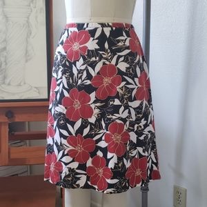 Graphic floral print skirt
